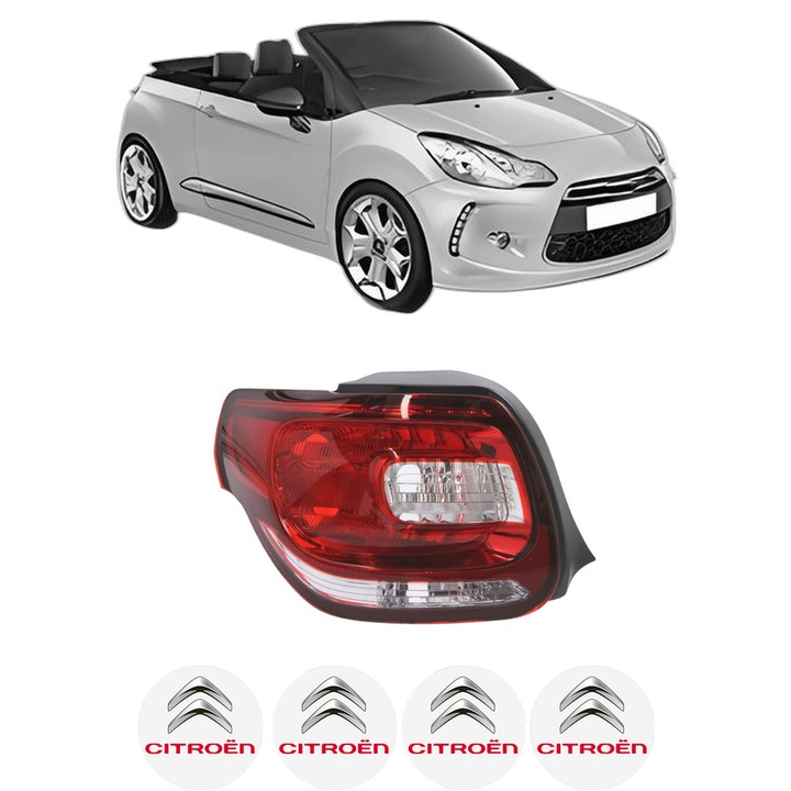 Lampa Stop Spate Stanga CITROEN DS3 Convertible din 2013-2015, Auto, DEPO, 4x Stickere auto cu CITROEN