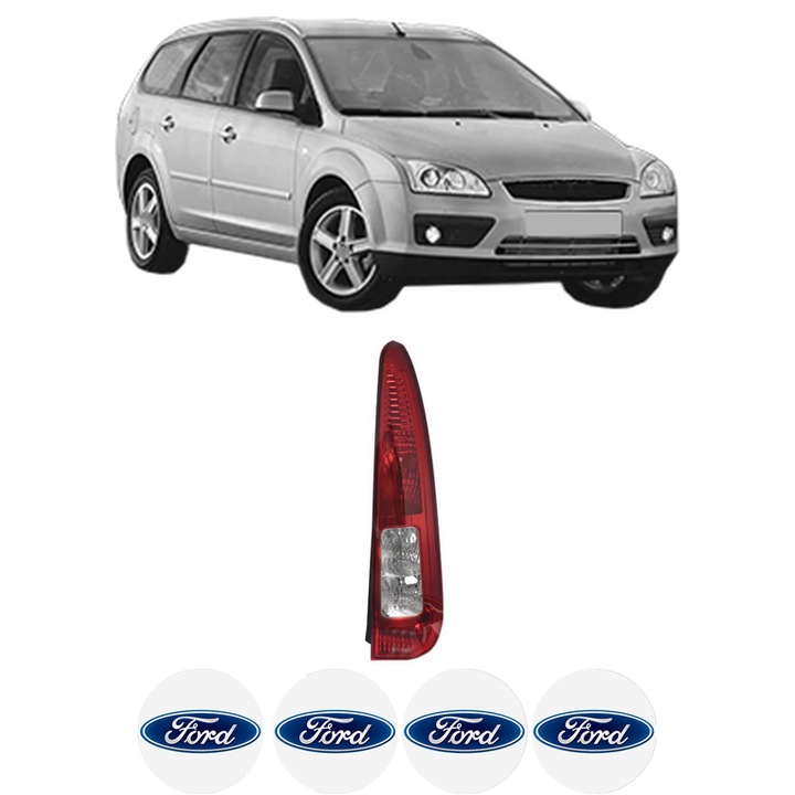 Lampa Stop Spate Dreapta FORD FOCUS II Turnier (DA_, FFS, DS) din 2004-2012, Auto, TYC, 4x Stickere auto cu FORD