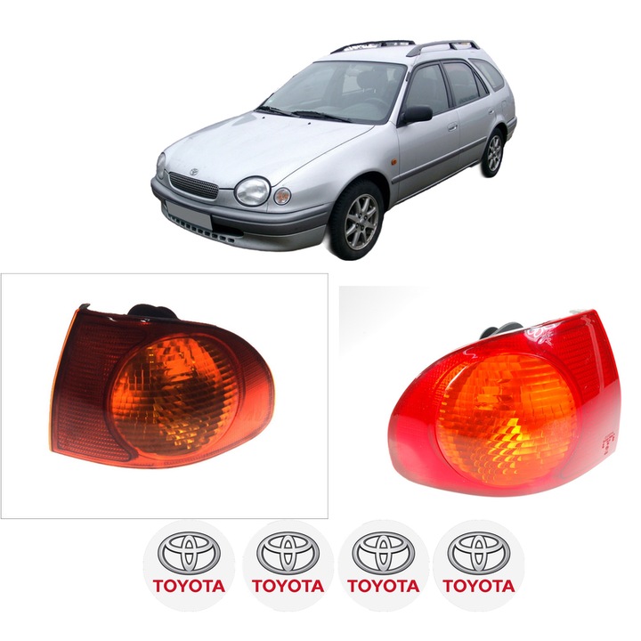 Set Stopuri Spate Stanga Dreapta TOYOTA COROLLA Estate Van (_E11_) din 2000-2001, Auto, DEPO, 4x Stickere auto cu TOYOTA