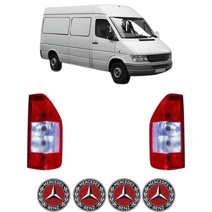 Set Stopuri Spate Stanga Dreapta MERCEDES-BENZ SPRINTER 4-t Van (B904) din 1995-2006, Auto, DEPO, 4x Stickere auto cu MERCEDES-BENZ