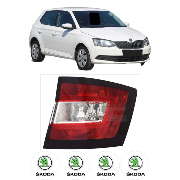 Lampa Stop Spate Dreapta SKODA FABIA III Praktik (NJ5) din 2014-2022, Auto, TYC, 4x Stickere auto cu SKODA