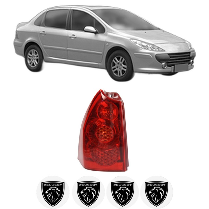 Lampa Stop Spate Stanga PEUGEOT 307 Saloon din 2006-2012, Auto, TYC, 4x Stickere auto cu PEUGEOT