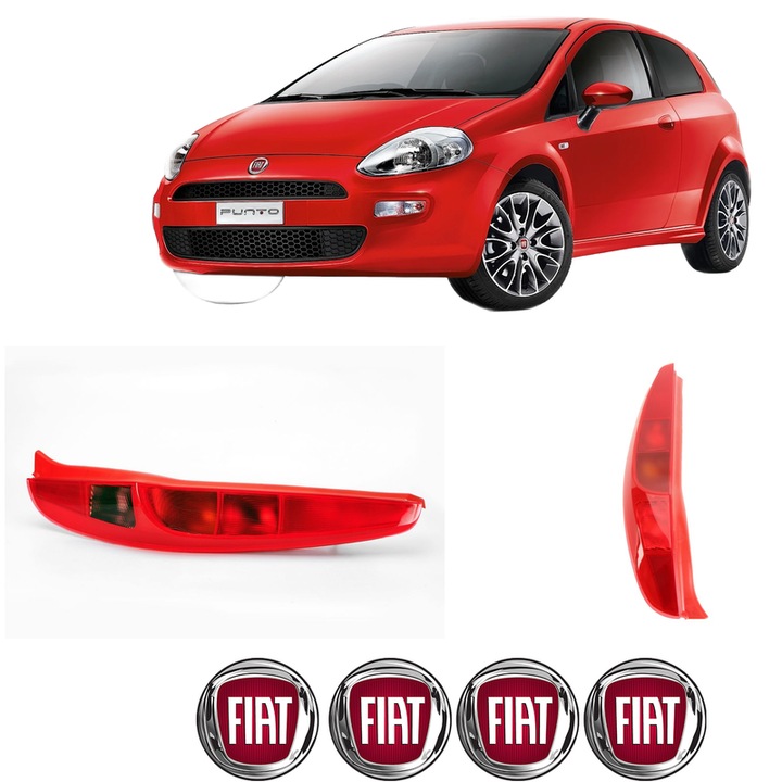 Set Stopuri Spate Stanga Dreapta FIAT PUNTO EVO Hatchback Van (199_) din 2009-2012, Auto, DEPO, 4x Stickere auto cu FIAT