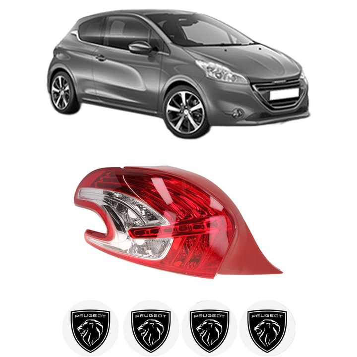 Lampa Stop Spate Stanga PEUGEOT 208 I (CA_, CC_) din 2012-2019, Auto, DEPO, 4x Stickere auto cu PEUGEOT