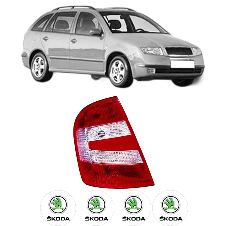 Lampa Stop Spate Stanga SKODA FABIA I Combi (6Y5) din 2000-2007, Auto, DEPO, 4x Stickere auto cu SKODA