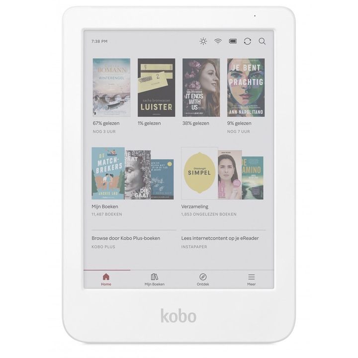 Електронен четец Kobo Clara Colour 6" E-Ink Kaleido 3, 16GB, Wi-Fi, бял