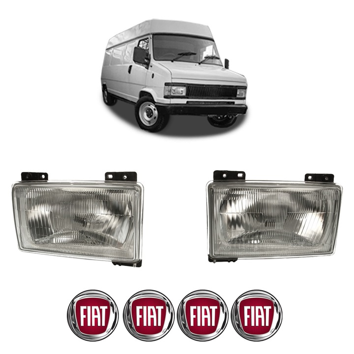 Set Faruri Stanga Dreapta Fata FIAT DUCATO Van (290_) din 1989-1994, Auto, DEPO, 4x Stickere auto cu FIAT