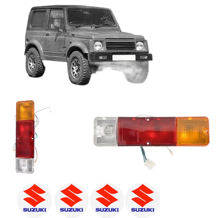 Set Stopuri Spate Stanga Dreapta SUZUKI SJ413 (OS) din 1984-1990, Auto, DEPO, 4x Stickere auto cu SUZUKI