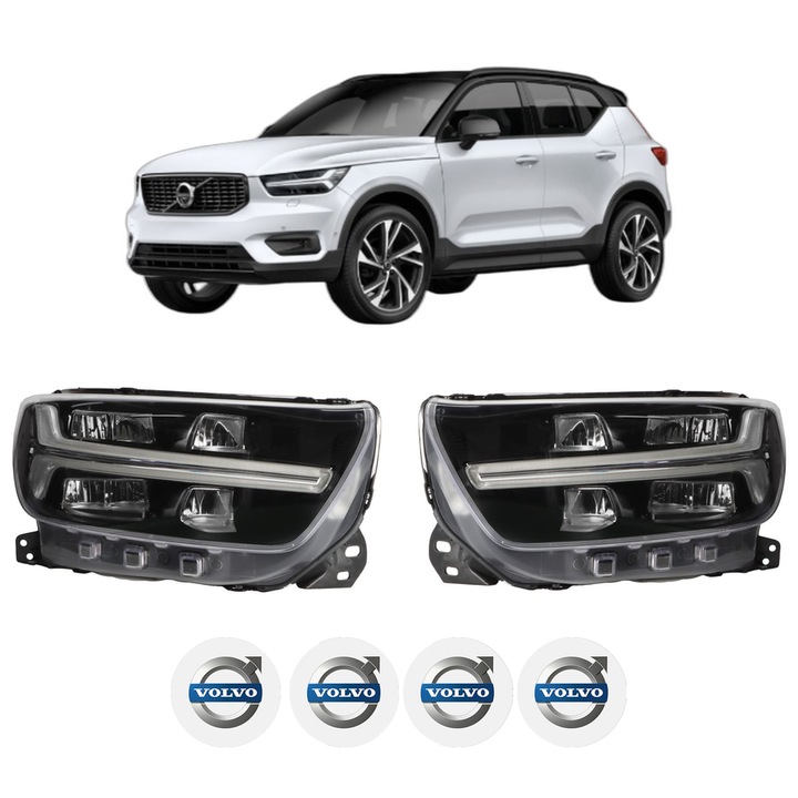 Set Faruri Stanga Dreapta Fata VOLVO XC40 (536) din 2017-2023, Auto, DEPO, 4x Stickere auto cu VOLVO