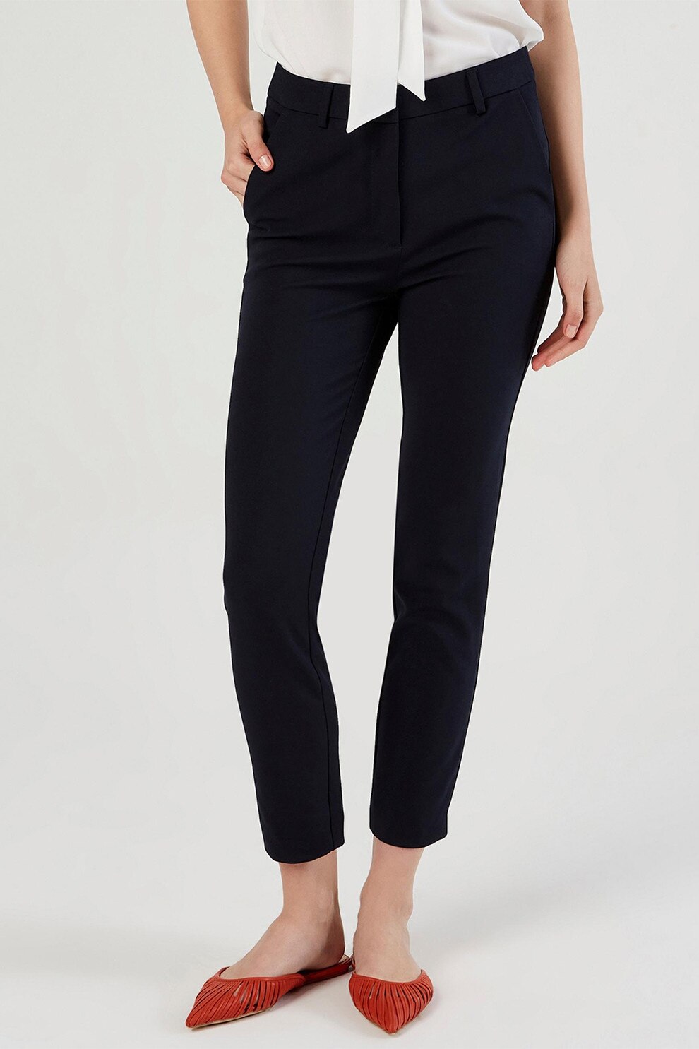 Just Like You, Pantaloni crop cu croiala slim-fit, Albastru ultramarin, 38