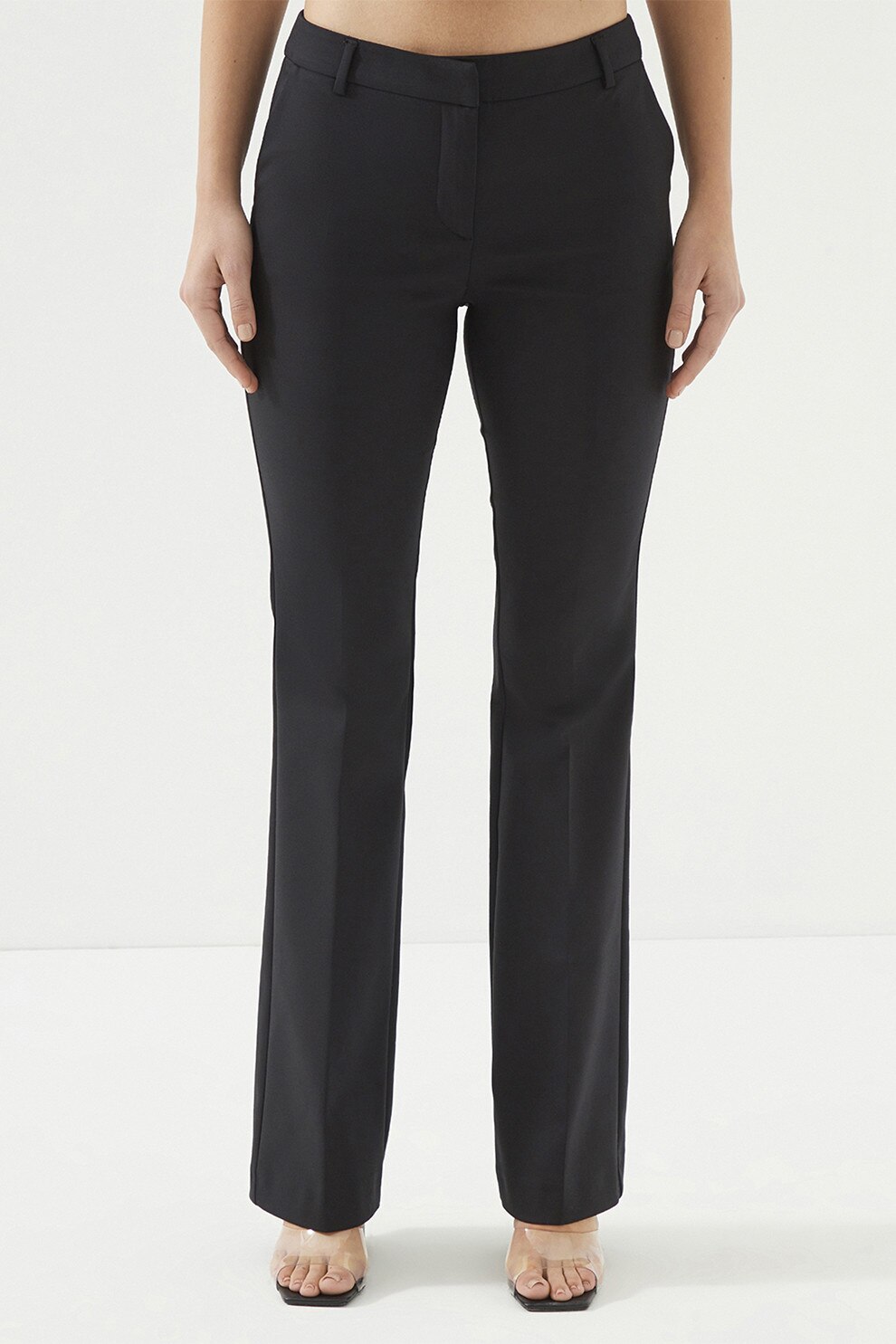 Just Like You, Pantaloni bootcut cu talie medie, Negru, 36