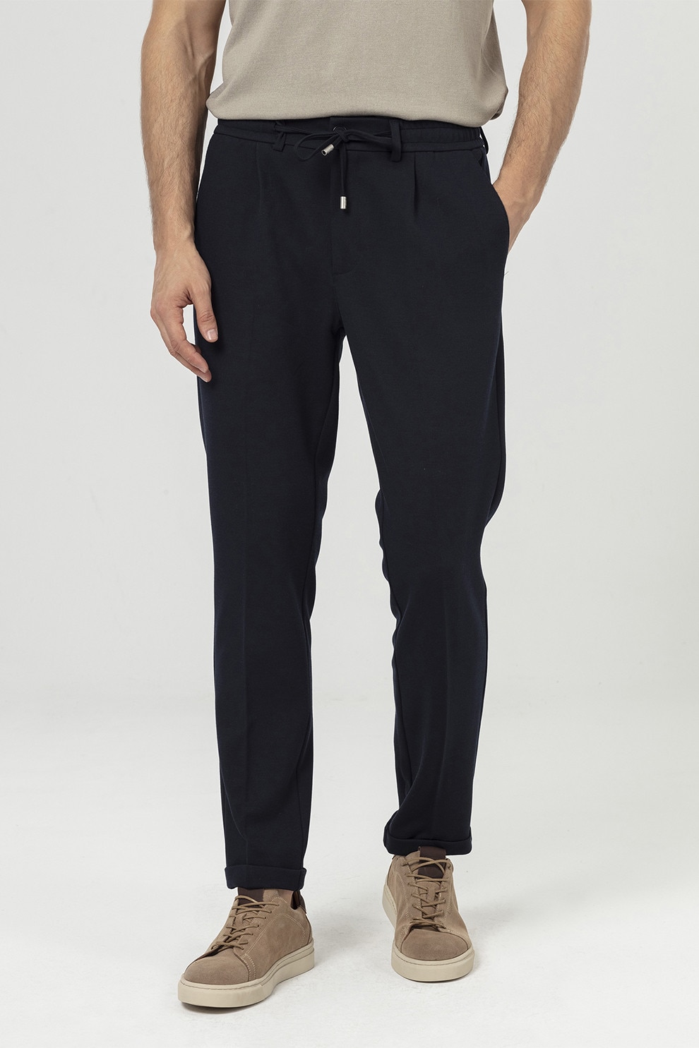 Just Like You, Pantaloni uni cu snur, Albastru ultramarin, 2XL