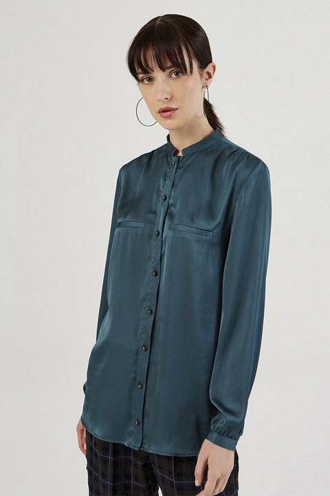 Just Like You, Camasa cu aspect de satin, Albastru petrol