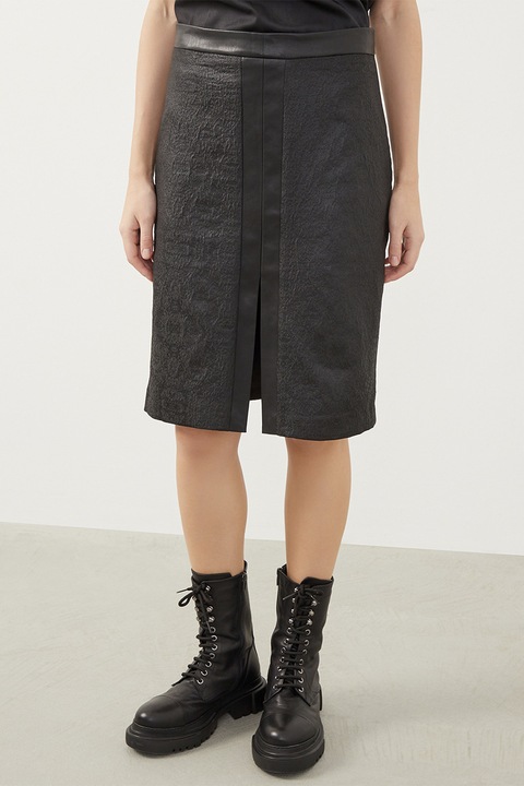 Just Like You, Fusta texturata cu slit frontal, Negru