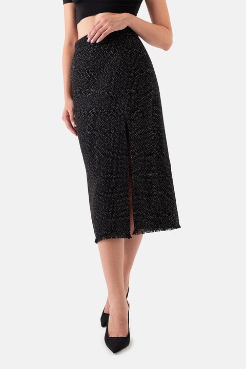 Just Like You, Fusta midi cu slit lateral, Negru
