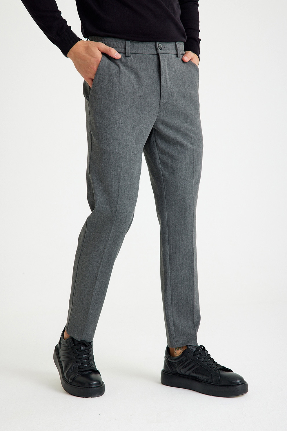 Just Like You, Pantaloni conici cu buzunare, Gri cenusiu, L