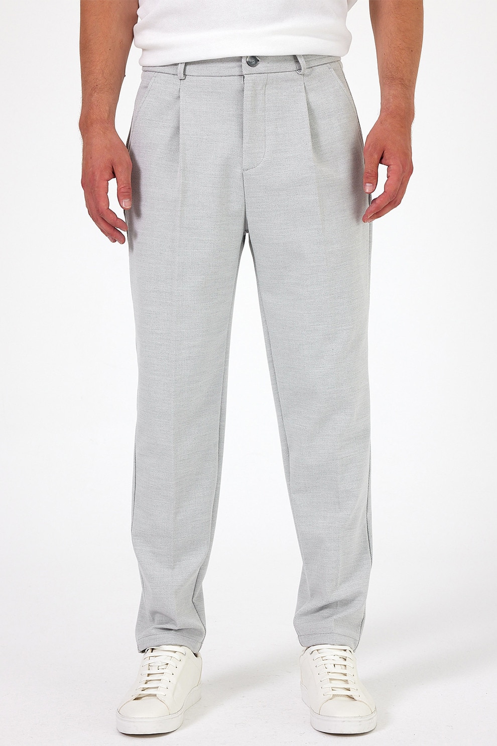 Just Like You, Pantaloni uni cu buzunare laterale, Gri deschis, 2XL