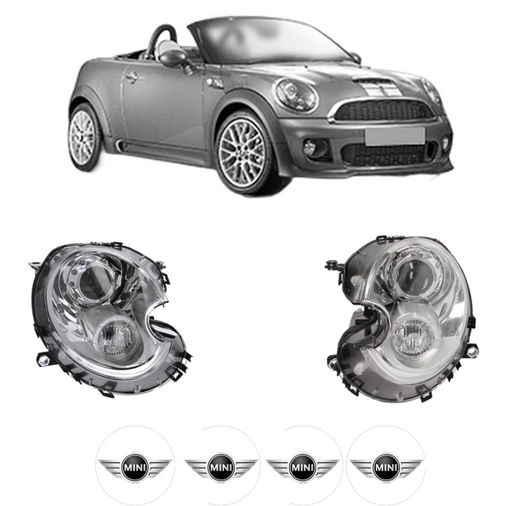 Set Faruri Stanga Dreapta Fata MINI MINI Roadster (R59) din 2011-2015, Auto, TYC, 4x Stickere auto cu MINI