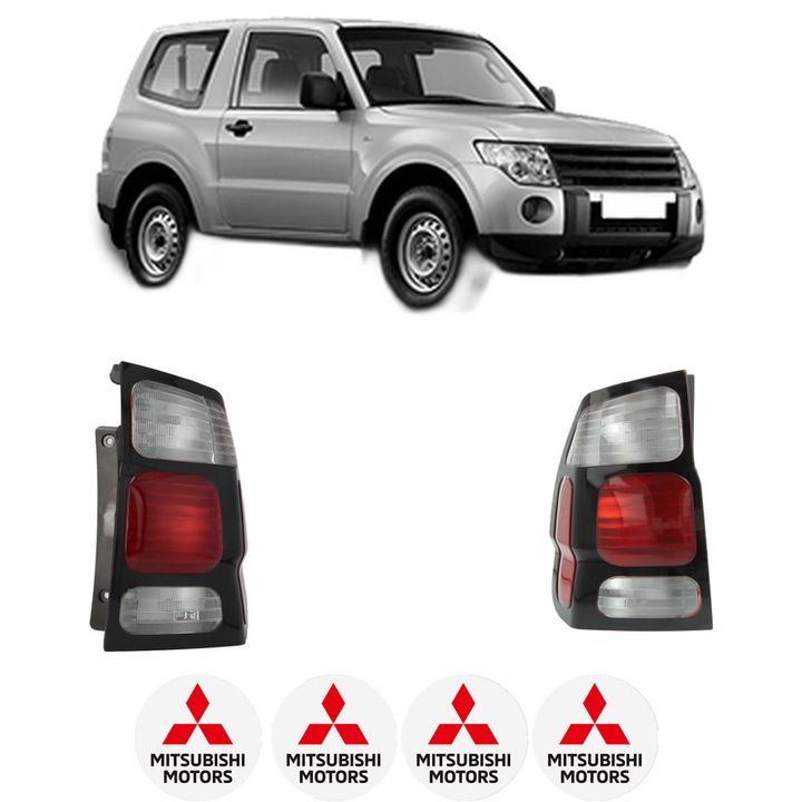 Set Stopuri Spate Stanga Dreapta MITSUBISHI PAJERO IV (V8_W, V9_W) din 2006-2016, Auto, DEPO, 4x Stickere auto cu MITSUBISHI