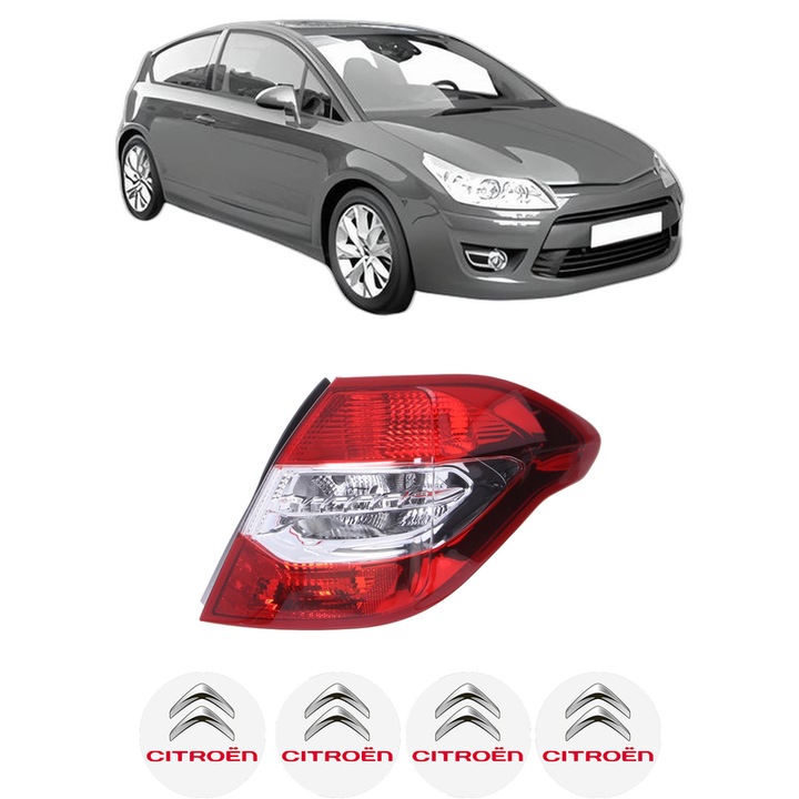 Lampa Stop Spate Dreapta CITROEN C4 Coupe (LA_) din 2004-2011, Auto, DEPO, 4x Stickere auto cu CITROEN