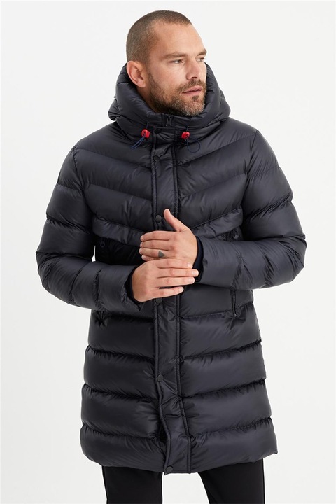 Férfi kabátok és mellények, QAWWA, 409511, Sötétkék