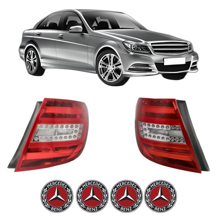 Set Stopuri Spate Stanga Dreapta MERCEDES-BENZ C-CLASS Coupe (C204) din 2011-2013, Auto, DEPO, 4x Stickere auto cu MERCEDES-BENZ