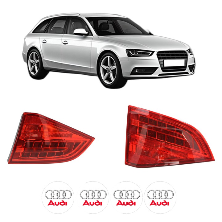 Set Stopuri Spate Stanga Dreapta AUDI A4 B8 Avant (8K5) din 2007-2015, Auto, DEPO, 4x Stickere auto cu AUDI