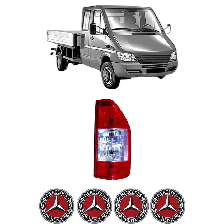 Lampa Stop Spate Dreapta MERCEDES-BENZ SPRINTER 5-t Platform/Chassis (B905) din 2001-2006, Auto, DEPO, 4x Stickere auto cu MERCEDES-BENZ