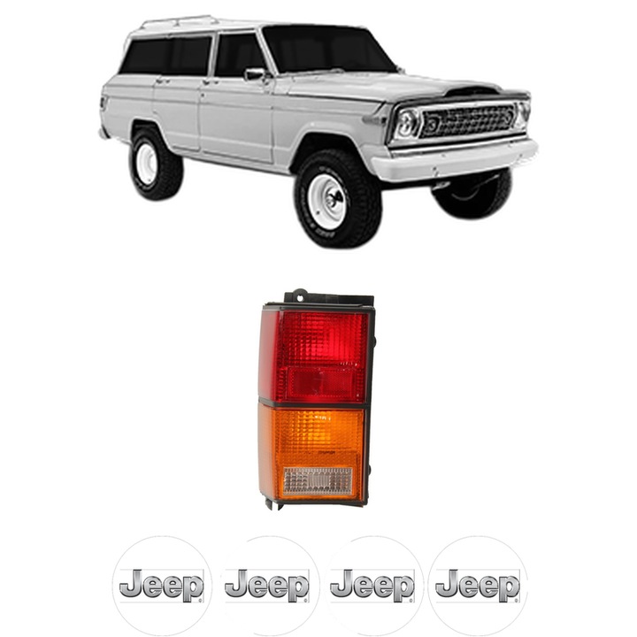Lampa Stop Spate Stanga JEEP GRAND WAGONEER Closed Off-Road Vehicle (XJ) din 1983-1986, Auto, DEPO, 4x Stickere auto cu JEEP