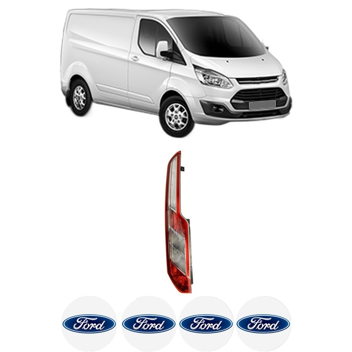 Lampa Stop Spate Stanga FORD TRANSIT CUSTOM V362 Van (FY, FZ) din 2012-2023, Auto, TYC, 4x Stickere auto cu FORD