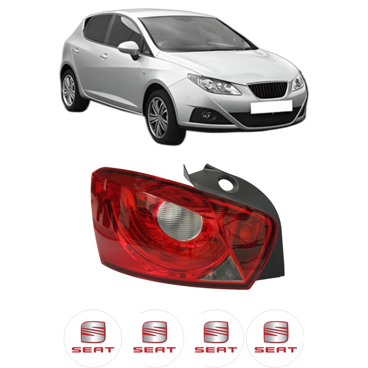 Lampa Stop Spate Stanga SEAT IBIZA IV (6J5, 6P1) din 2008-2017, Auto, TYC, 4x Stickere auto cu SEAT