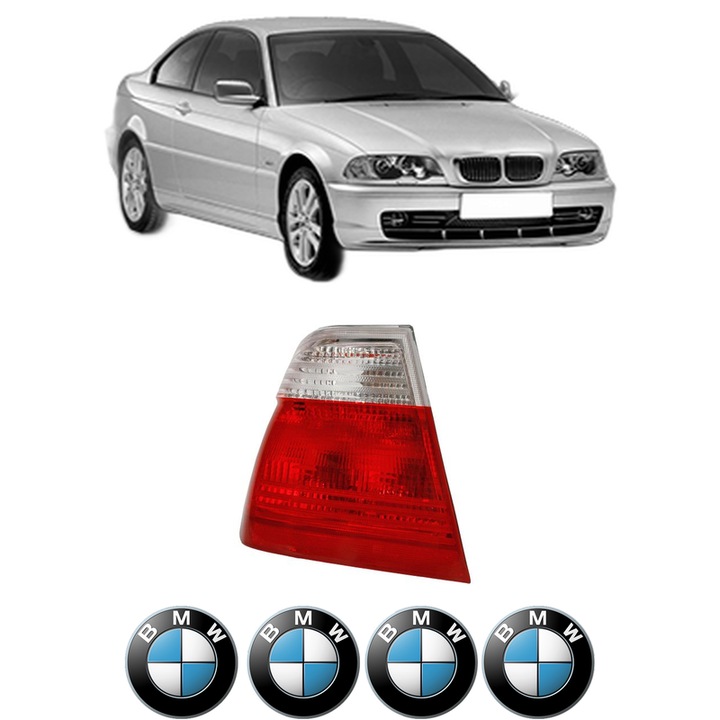 Lampa Stop Spate Stanga BMW Seria 3 (E46) din 1997-2005, Auto, TYC, 4x Stickere auto cu BMW