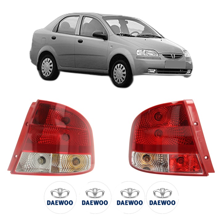 Set Stopuri Spate Stanga Dreapta DAEWOO KALOS Saloon (KLAS) din 2002-2004, Auto, DEPO, 4x Stickere auto cu DAEWOO