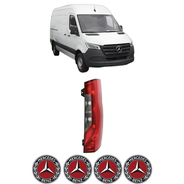 Lampa Stop Spate Dreapta MERCEDES-BENZ SPRINTER 5-t Van (B907) din 2018-2021, Auto, TYC, 4x Stickere auto cu MERCEDES-BENZ