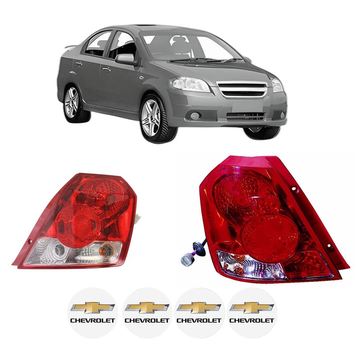 Set Stopuri Spate Stanga Dreapta CHEVROLET AVEO / KALOS Saloon (T250, T255) din 2005-2013, Auto, DEPO, 4x Stickere auto cu CHEVROLET