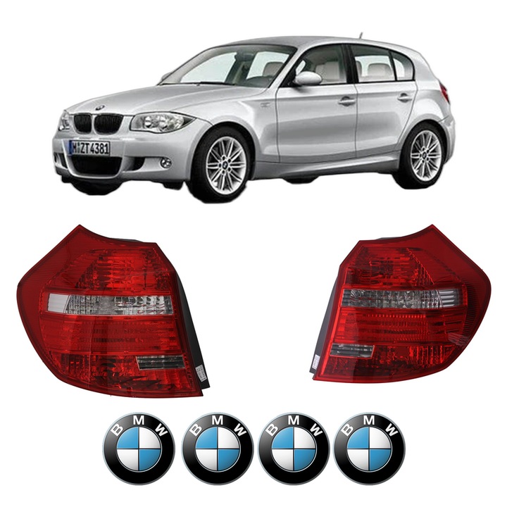 Set Stopuri Spate Stanga Dreapta BMW Seria 1 (E87) din 2004-2011, Auto, TYC, 4x Stickere auto cu BMW