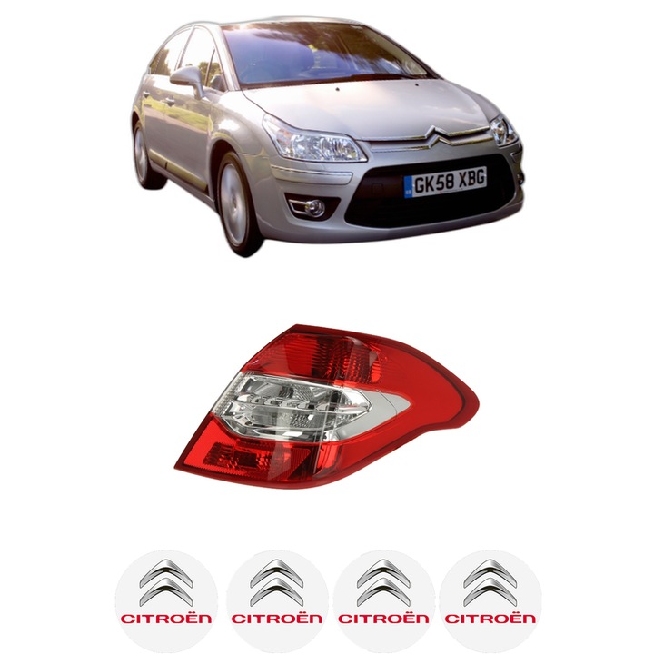 Lampa Stop Spate Dreapta CITROEN C4 II (NC_) din 2009-2018, Auto, TYC, 4x Stickere auto cu CITROEN