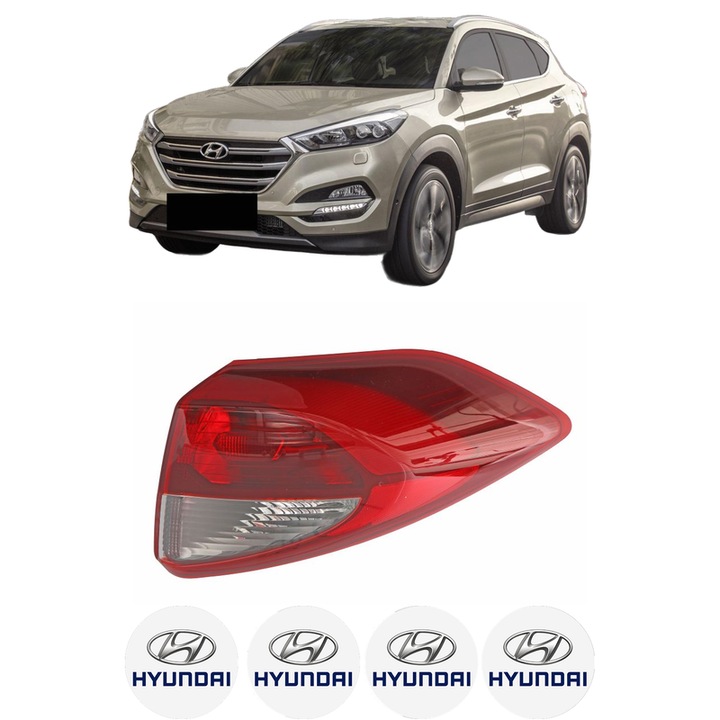 Lampa Stop Spate Dreapta HYUNDAI TUCSON (TL, TLE) din 2015-2023, Auto, TYC, 4x Stickere auto cu HYUNDAI