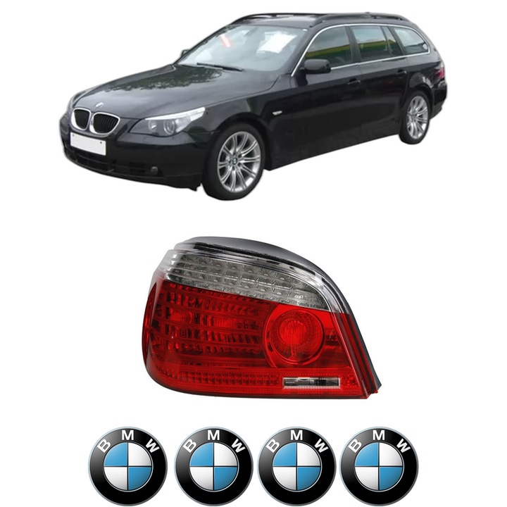 Lampa Stop Spate Stanga BMW Seria 5 Touring (E61) din 2004-2010, Auto, TYC, 4x Stickere auto cu BMW
