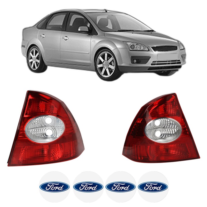 Set Stopuri Spate Stanga Dreapta FORD FOCUS II Saloon (DB_, FCH, DH) din 2005-2012, Auto, DEPO, 4x Stickere auto cu FORD