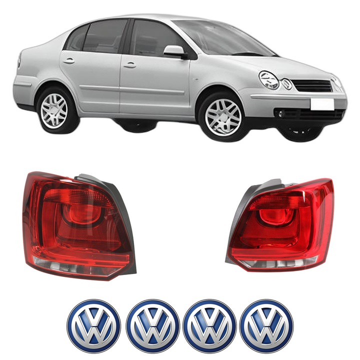 Set Stopuri Spate Stanga Dreapta Volkswagen POLO IV Saloon (9A4, 9A2, 9N2, 9A6) din 2002-2012, Auto, TYC, 4x Stickere auto cu Volkswagen
