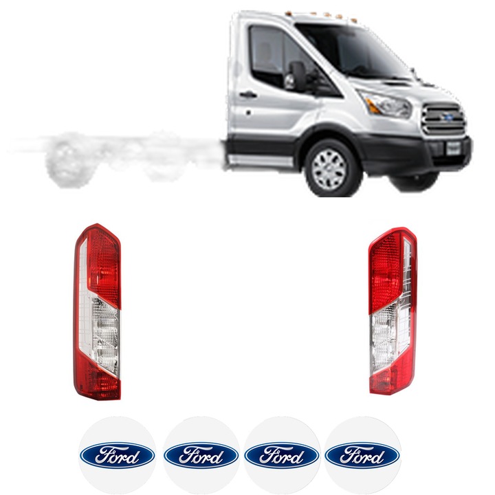 Set Stopuri Spate Stanga Dreapta FORD TRANSIT V363 Platform/Chassis (FED, FFD) din 2013-2024, Auto, TYC, 4x Stickere auto cu FORD