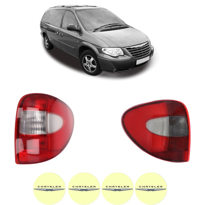 Set Stopuri Spate Stanga Dreapta CHRYSLER GRAND VOYAGER / VOYAGER IV (RG, RS) din 1999-2008, Auto, DEPO, 4x Stickere auto cu CHRYSLER