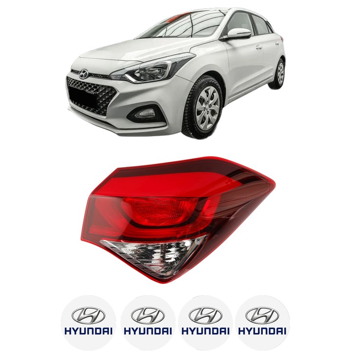 Lampa Stop Spate Dreapta HYUNDAI i20 II Hatchback Van (GB, IB) din 2015-2021, Auto, DEPO, 4x Stickere auto cu HYUNDAI