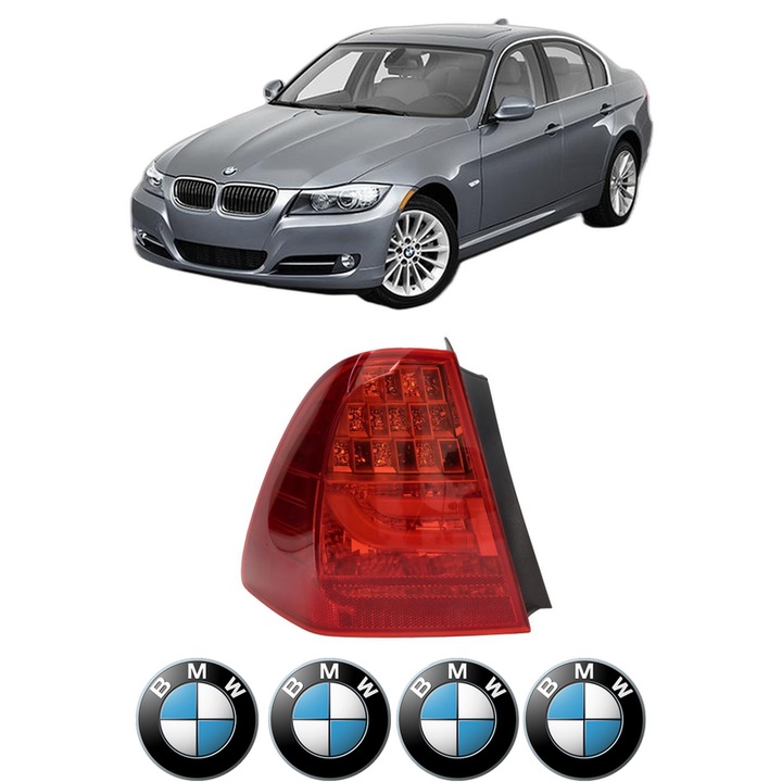 Lampa Stop Spate Stanga BMW Seria 3 (E90) din 2004-2011, Auto, DEPO, 4x Stickere auto cu BMW