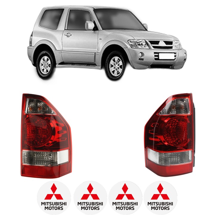Set Stopuri Spate Stanga Dreapta MITSUBISHI PAJERO CLASSIC (V2_W, V6_W, V7_W) din 2001-2006, Auto, DEPO, 4x Stickere auto cu MITSUBISHI