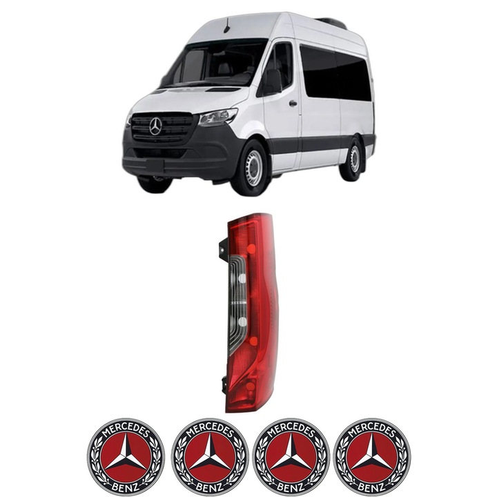 Lampa Stop Spate Dreapta MERCEDES-BENZ SPRINTER 3-t Tourer Bus (B907) din 2018-2021, Auto, TYC, 4x Stickere auto cu MERCEDES-BENZ