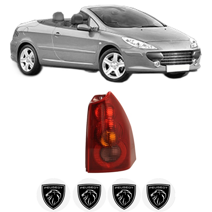 Lampa Stop Spate Dreapta PEUGEOT 307 CC (3B) din 2003-2009, Auto, DEPO, 4x Stickere auto cu PEUGEOT