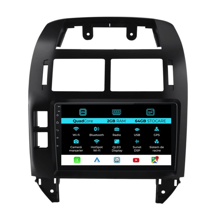 Navigatie Dedicata Volkswagen Polo (2004-2011), 9Inch, 2Gb Ram, 64Gb Stocare, Carplay