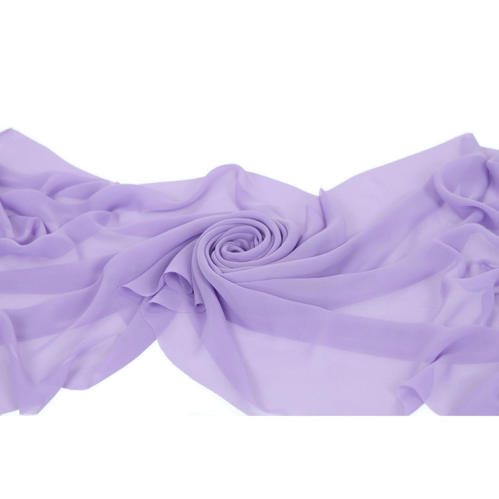 Material Textil Sifon Crep, Culoare Erica, Poliester, 50cm x 145cm